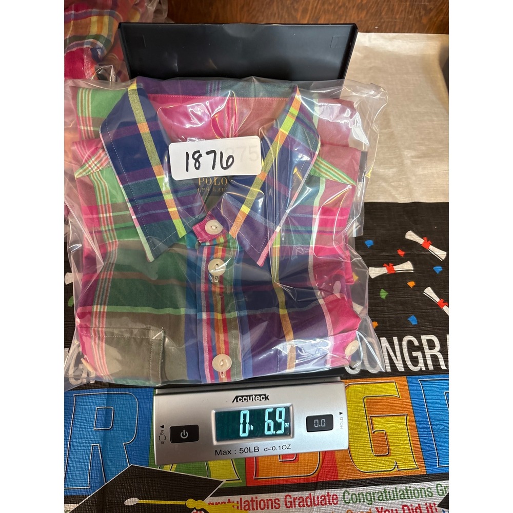 Polo Ralph Lauren Mens XS Pink Green Blue Plaid Cotton Button Down Shirt - Picture 12 of 12